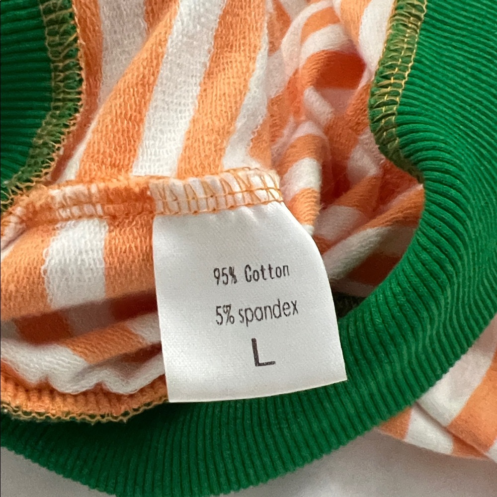 Orange and Green Striped Women's Sweatshirt - Halloween! Oversized Large - Picture 3 of 3